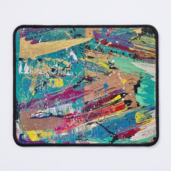 Item preview, "Torn" Gold, teal, purple, blue, pink & yellow abstract art designed and sold by IICents.