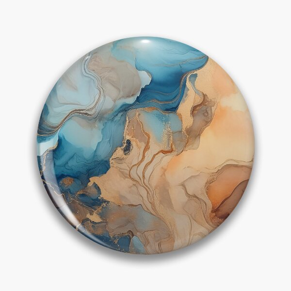 Item preview, Abstract fluid art pattern resembling marble in blue and brown tones designed and sold by homydesign.