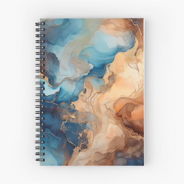 Item preview, Abstract fluid art pattern resembling marble in blue and brown tones designed and sold by homydesign.
