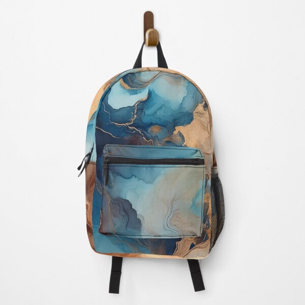 Item preview, Abstract fluid art pattern resembling marble in blue and brown tones designed and sold by homydesign.