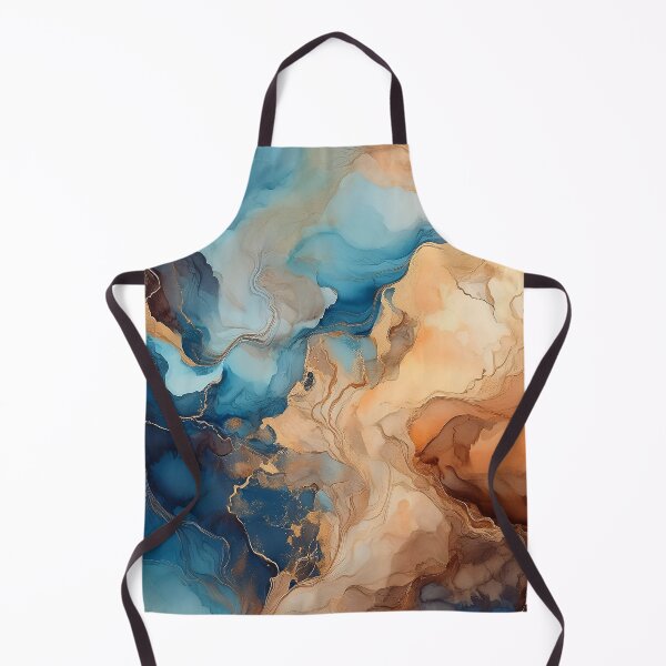 Item preview, Abstract fluid art pattern resembling marble in blue and brown tones designed and sold by homydesign.