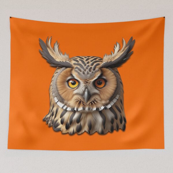 Item preview, OWL HEAD (#FF6600) designed and sold by Marlon Oseguera.