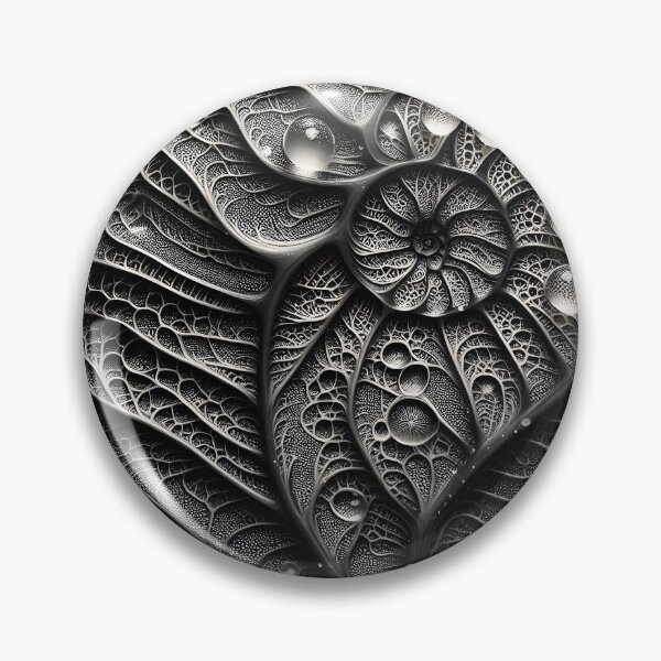 Item preview, Intricate black and white abstract pattern resembling a leaf vein structure with water droplets designed and sold by homydesign.