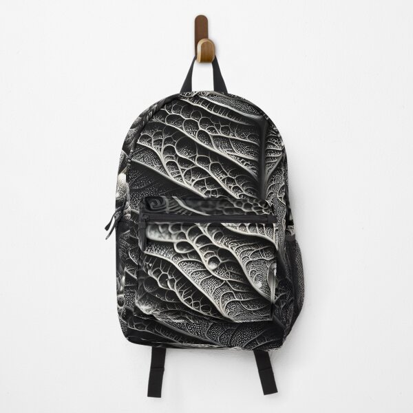 Item preview, Intricate black and white abstract pattern resembling a leaf vein structure with water droplets designed and sold by homydesign.
