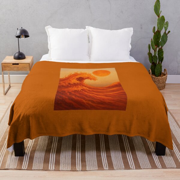 Item preview, Fiery Ocean Wave Art – Surreal Sun and Flame Sea Illustration | Red & Orange Energy Print designed and sold by Pop-clothes.