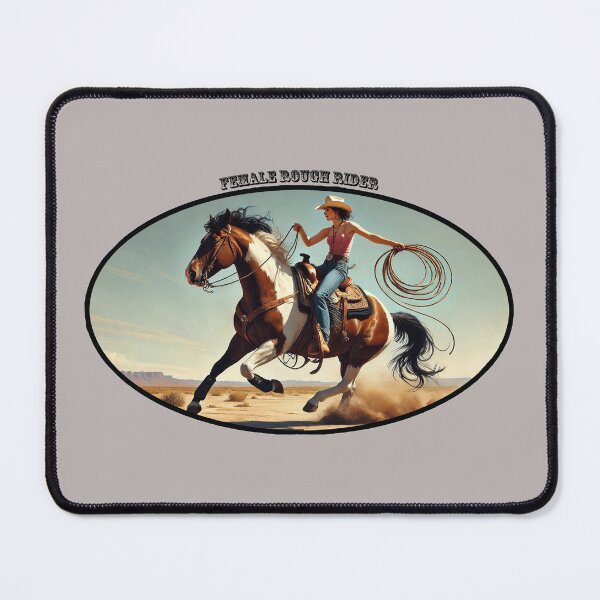 Item preview, Western Woman Cowgirl Riding a Horse and Using a Rope URM designed and sold by urmaddad.