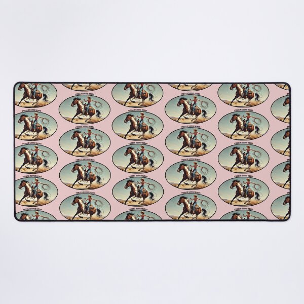 Item preview, Western Woman Cowgirl Riding a Horse and Using a Rope URM designed and sold by urmaddad.
