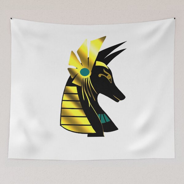 Item preview, Anubis ancient Egyptian god of the afterlife black and gold designed and sold by Fereshteh  Gilaki.