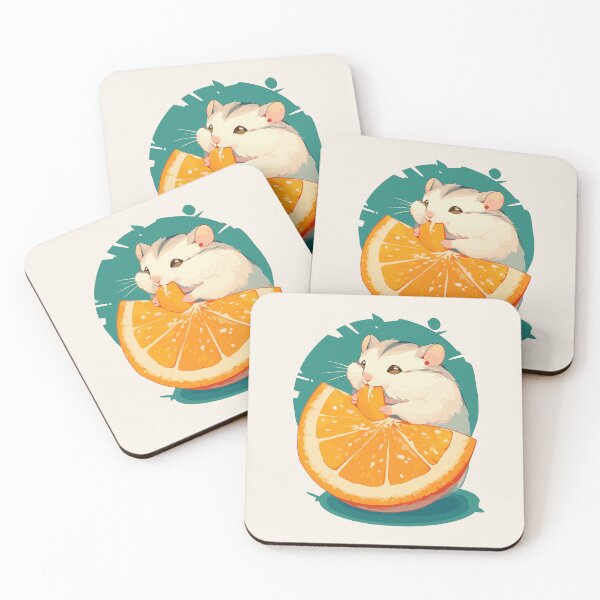 Item preview, Winter white hamster eating an orange designed and sold by etherElric.