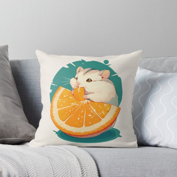Item preview, Winter white hamster eating an orange designed and sold by etherElric.