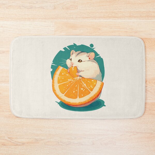 Item preview, Winter white hamster eating an orange designed and sold by etherElric.