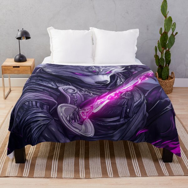 Item preview, Animal Samurai Wolf Ninja Purple Flame Eyes Sword Warrior Dark Mystic Aura designed and sold by odcpappels.
