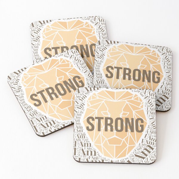 Item preview, I Am Strong – Lion Power Affirmation Art designed and sold by BeamiCreations.
