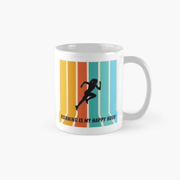 Item preview, Running is my happy hour retro colorful design designed and sold by siempredesign.