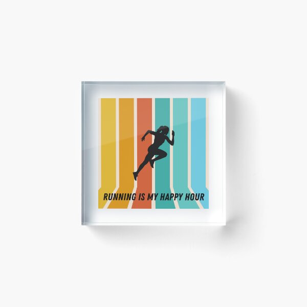 Item preview, Running is my happy hour retro colorful design designed and sold by siempredesign.