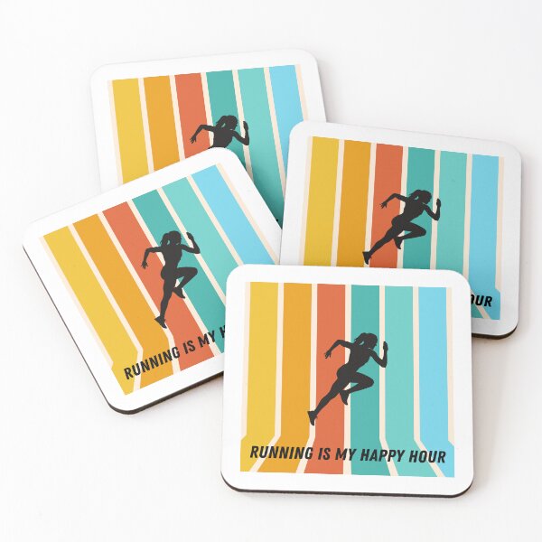 Item preview, Running is my happy hour retro colorful design designed and sold by siempredesign.