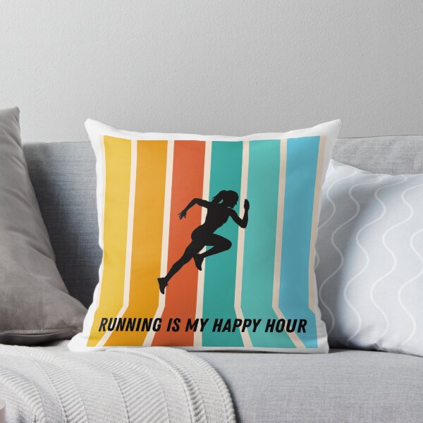 Item preview, Running is my happy hour retro colorful design designed and sold by siempredesign.