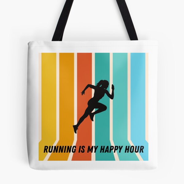 Item preview, Running is my happy hour retro colorful design designed and sold by siempredesign.
