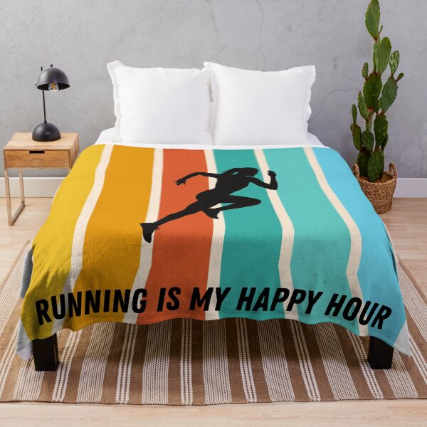 Item preview, Running is my happy hour retro colorful design designed and sold by siempredesign.