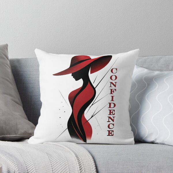 Item preview, Woman in Red Hat Silhouette, Vertical Text -Confidence designed and sold by Visions of the Magpie.