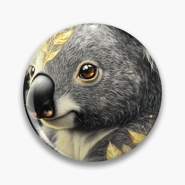 Item preview, Portrait Animal Gentle Koala Radiating Golden Vines Amid Enchanted Glow designed and sold by rivettlihuiq.