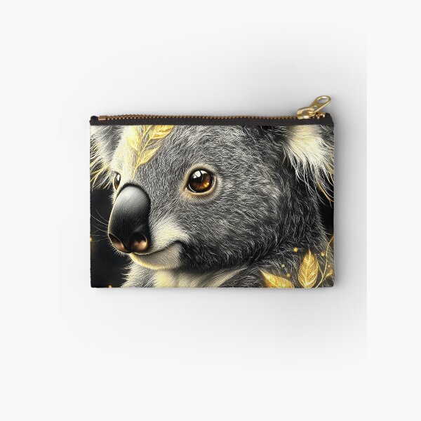 Item preview, Portrait Animal Gentle Koala Radiating Golden Vines Amid Enchanted Glow designed and sold by rivettlihuiq.