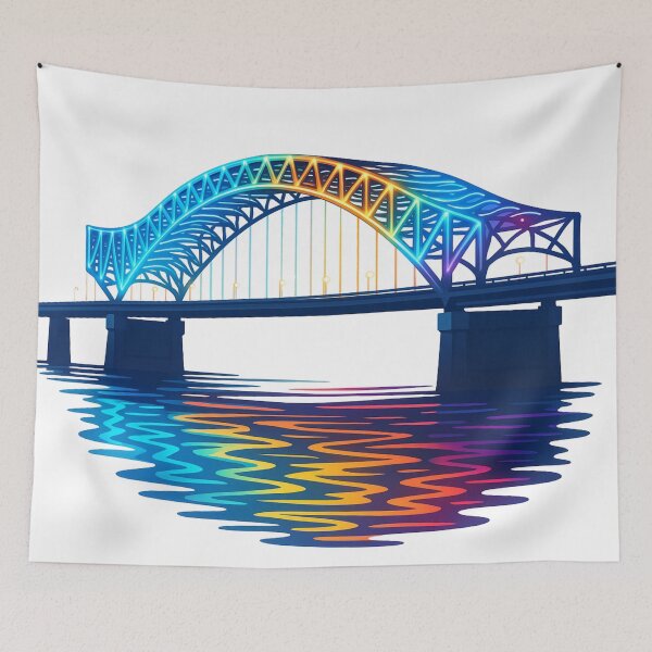 Item preview, Hernando de Soto Bridge Lights – Memphis Skyline Glow designed and sold by Globalcitytees.