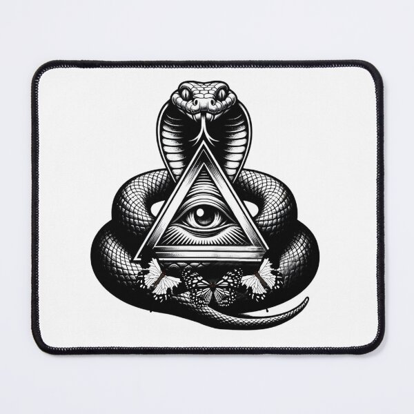 Item preview, Snake With Third eye, Third Eye Snake With Butterflies designed and sold by DammyK89.