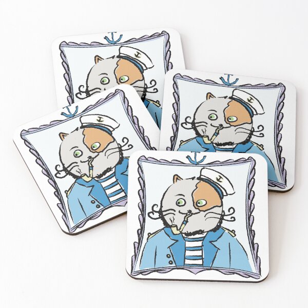 Item preview, Cat Doodles - Sailor Cat - Meet Captain Cat - Cats in Our Hats designed and sold by ArtFisher.