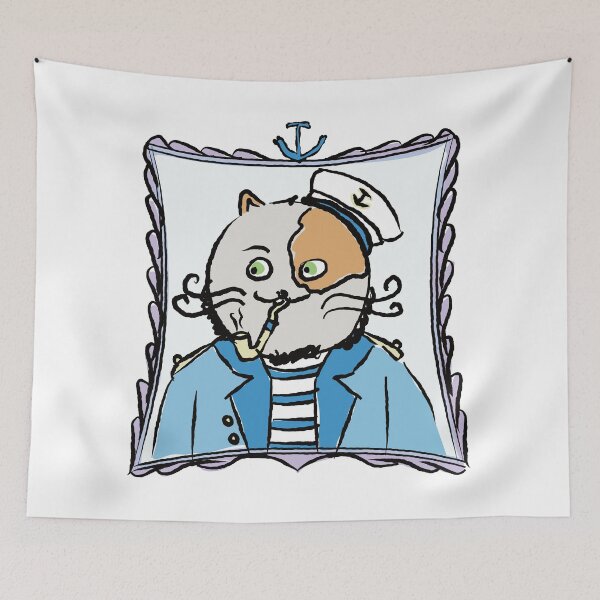 Item preview, Cat Doodles - Sailor Cat - Meet Captain Cat - Cats in Our Hats designed and sold by ArtFisher.