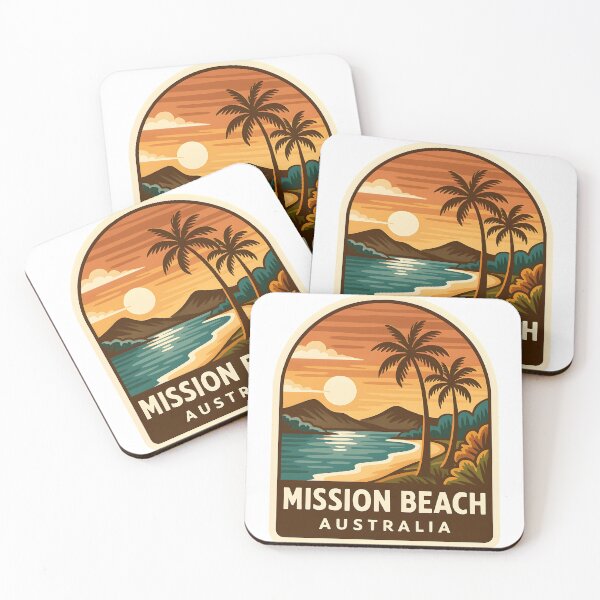 Item preview, Mission Beach Queensland Australia – Vintage Coastal Travel designed and sold by LoveLabDesign.