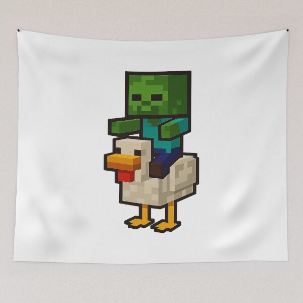Item preview, Chicken Jockey - Zombie on a Chicken Minecraft designed and sold by BubblePopRed.