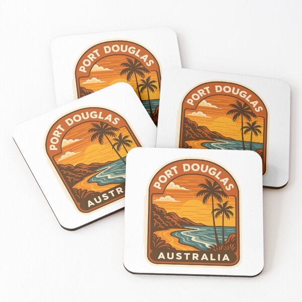 Artikelvorschau, Port Douglas, Australien – Retro-Tropensonnenuntergang entworfen und verkauft von LoveLabDesign.