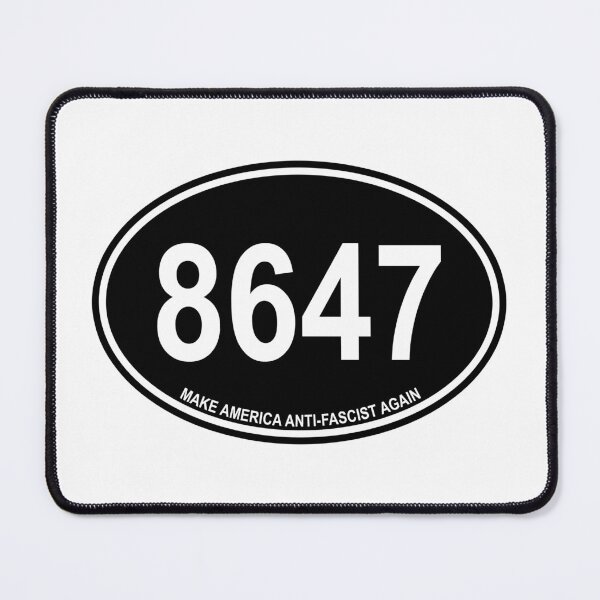 Item preview, 8647 - Make America ANTI-FASCIST Again- euro oval (black) designed and sold by Thelittlelord.