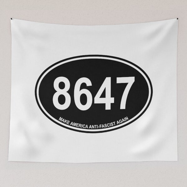 Item preview, 8647 - Make America ANTI-FASCIST Again- euro oval (black) designed and sold by Thelittlelord.