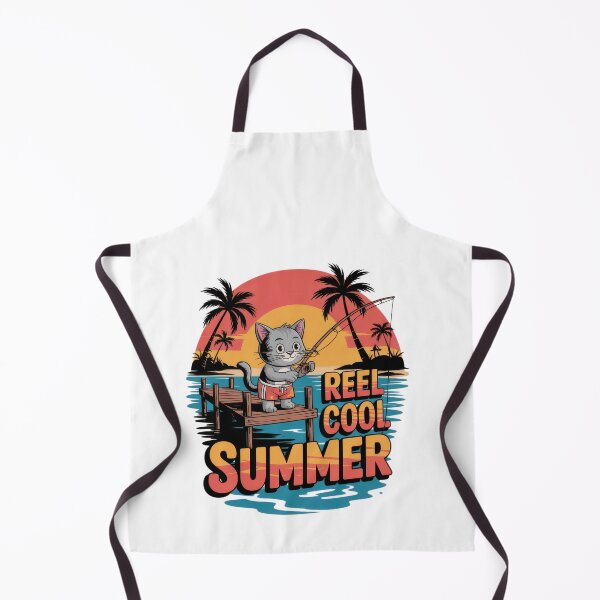 Item preview, Reel Cool Summer Retro Fishing Cat Design designed and sold by EpicMediaShop.