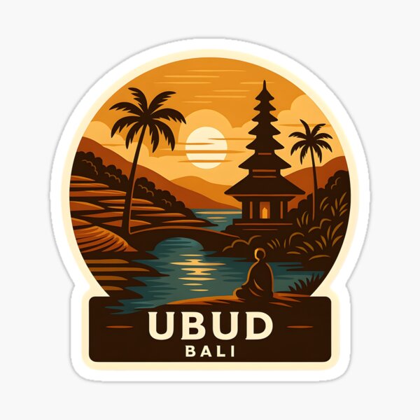 Ubud Bali – Minimalist Sunset Travel Sticker