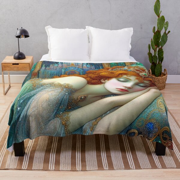 Item preview, Sleeping Beauty and the castle beautiful original art. Art Nouveau, Klimt style designed and sold by CristalleLisa.