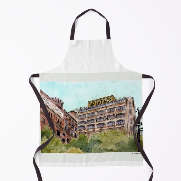 Item preview, Old Watchtower factory Bklyn - watercolor style designed and sold by Shutterbunny Art & Creative.