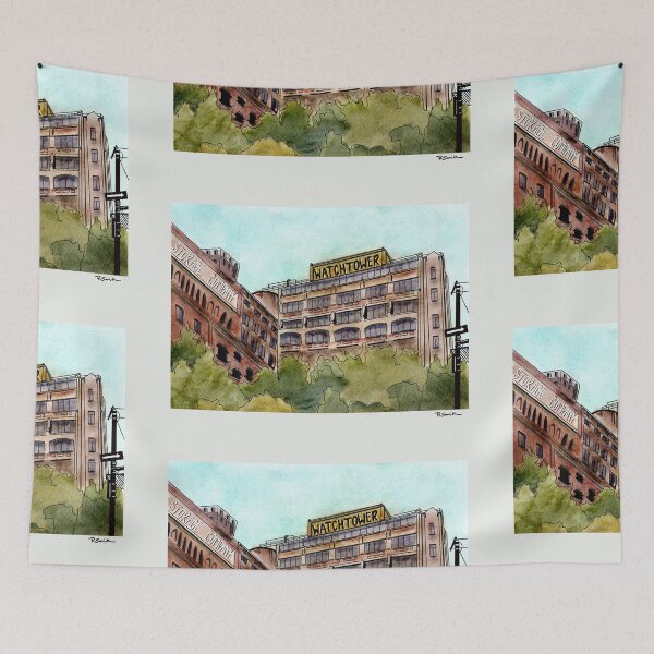 Item preview, Old Watchtower factory Bklyn - watercolor style designed and sold by Shutterbunny Art & Creative.