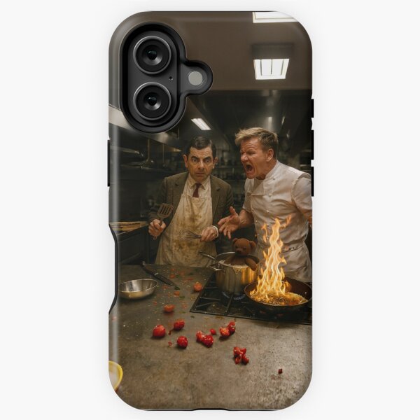 Aperçu de l'œuvre Chaos cinématographique ultra-réaliste en cuisine : Mr. Bean contre Gordon Ramsay dans un désastre culinaire hilarant créée et vendue par DreamformStudio.