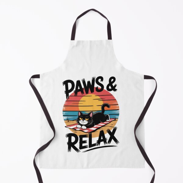 Item preview, Paws and Relax Retro Sunset Cat Design designed and sold by EpicMediaShop.