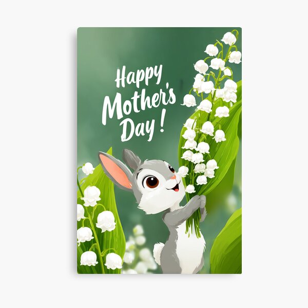 Item preview, Happy Mother's Day Bunny & Lillies designed and sold by ACuriousshoppe.