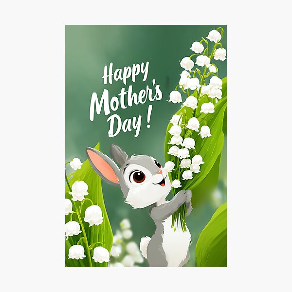 Item preview, Happy Mother's Day Bunny & Lillies designed and sold by ACuriousshoppe.