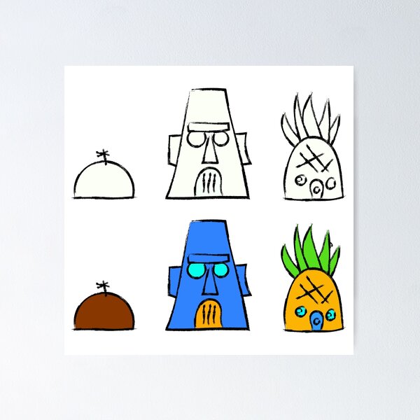 Item preview, Pack 6 Spongebob, Patrick and Squidward house, DOODLE HOUSE designed and sold by DibujandoPorfa.