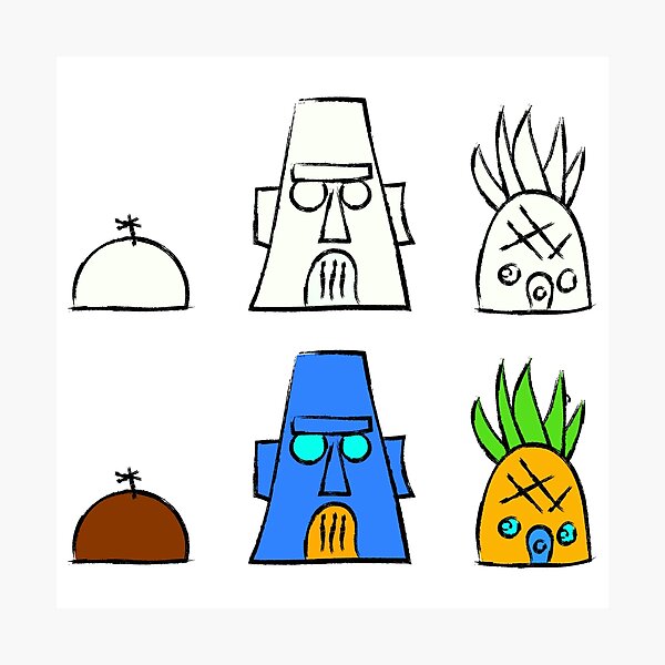 Item preview, Pack 6 Spongebob, Patrick and Squidward house, DOODLE HOUSE designed and sold by DibujandoPorfa.