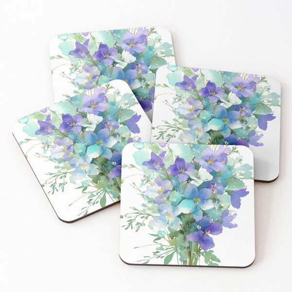 Item preview, Beautiful Floral Bouquet. Blue Butterflies, Watercolor flowers designed and sold by ACuriousshoppe.