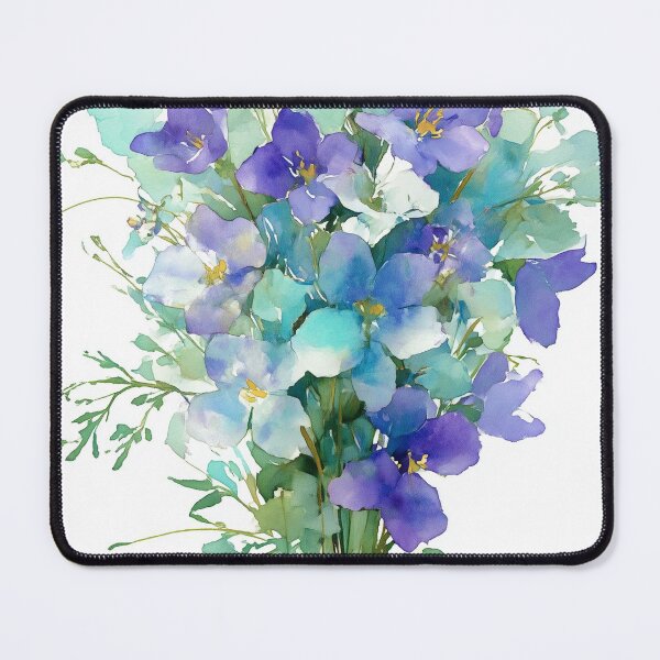 Item preview, Beautiful Floral Bouquet. Blue Butterflies, Watercolor flowers designed and sold by ACuriousshoppe.