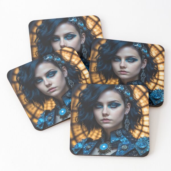 Item preview, Woman Adorned with Blue Clockwork Gears designed and sold by Happyfunball's Starforge Emporium.
