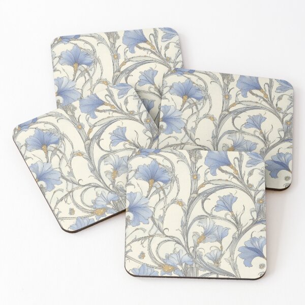 Item preview, Vintage Cornflower Blue Morning Glories on Ivory (Seamless Pattern) designed and sold by dawnleblanc55.